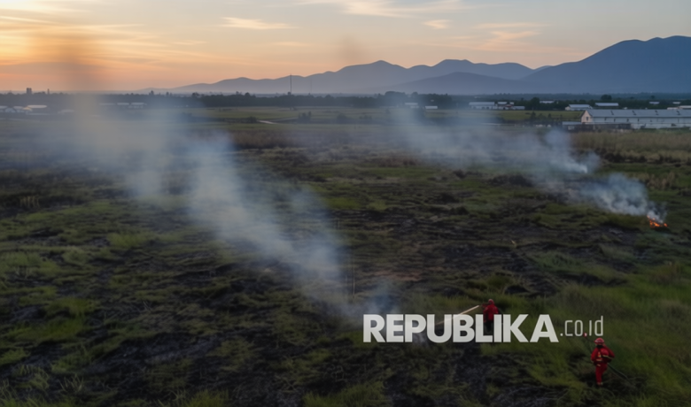 Angin Kencang Hambat Pemadaman Kebakaran Lahan di Ogan Ilir