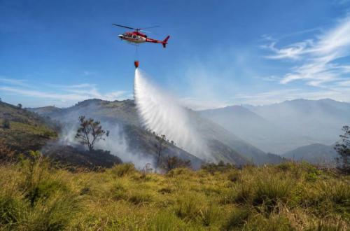 Operasi Darat dan Udara Dikerahkan Padamkan Kebakaran di Taman Nasional Bromo