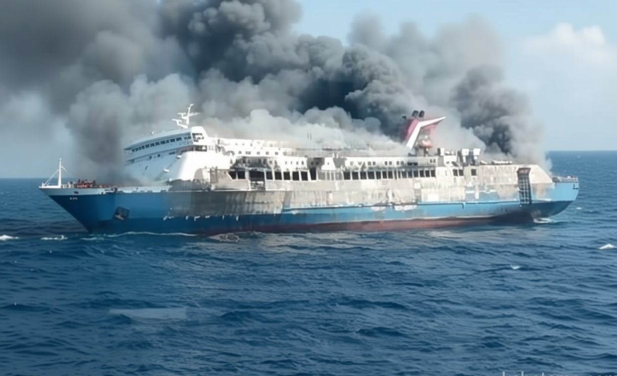Kemenhub Kerahkan Kapal Patroli Evakuasi KM Mutiara Sentosa II yang Terbakar