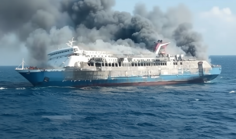 Kemenhub Kerahkan Kapal Patroli Evakuasi KM Mutiara Sentosa II yang Terbakar