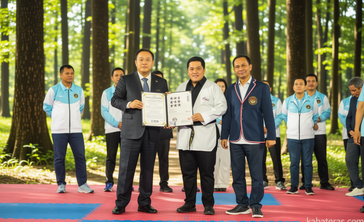 Menpora Erick Thohir Terima Sabuk Kehormatan pada Pembukaan Asian Taekwondo Indonesia Open Champion