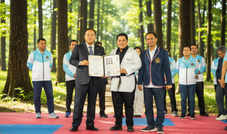 Menpora Erick Thohir Terima Sabuk Kehormatan pada Pembukaan Asian Taekwondo Indonesia Open Champion